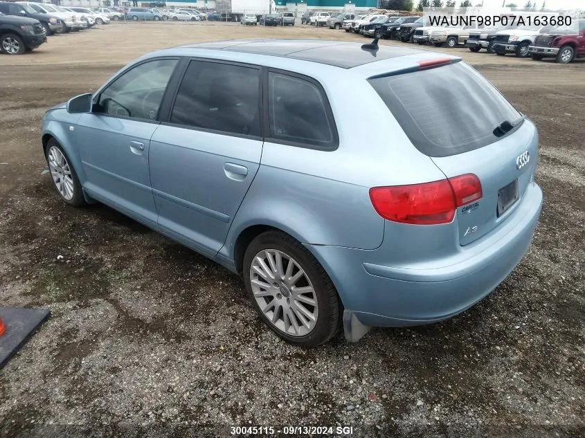 2007 Audi A3 2.0 Premium VIN: WAUNF98P07A163680 Lot: 30045115