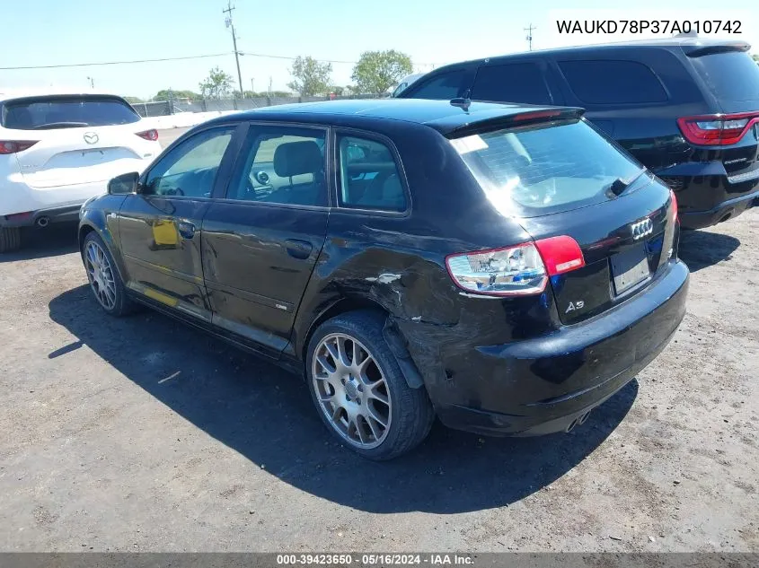 WAUKD78P37A010742 2007 Audi A3 3.2