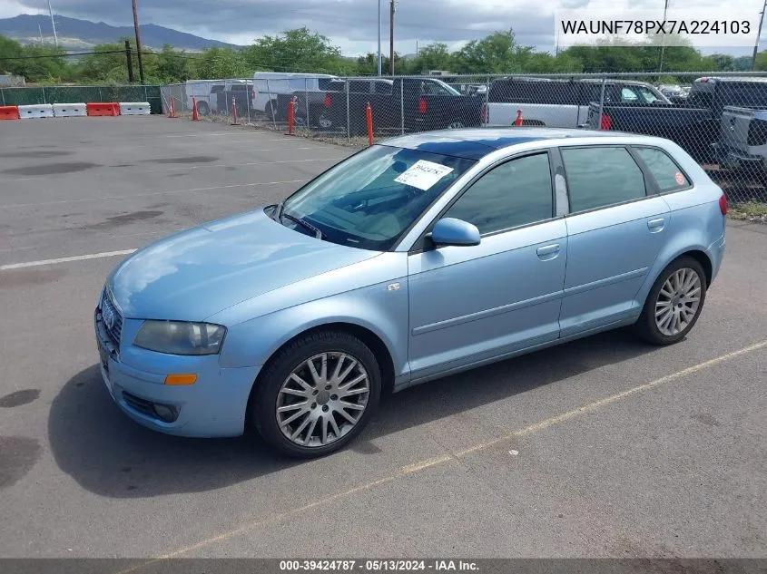 2007 Audi A3 2.0T VIN: WAUNF78PX7A224103 Lot: 39424787