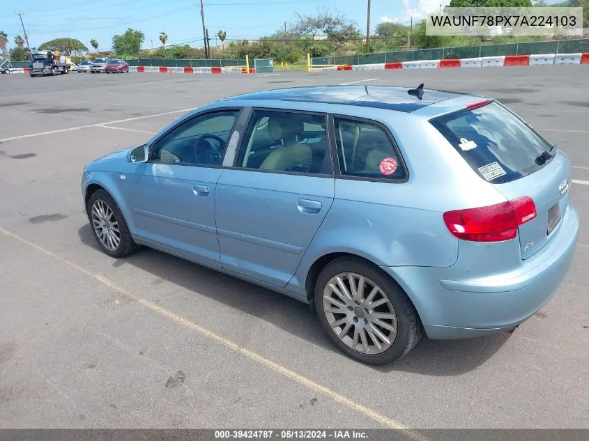 2007 Audi A3 2.0T VIN: WAUNF78PX7A224103 Lot: 39424787