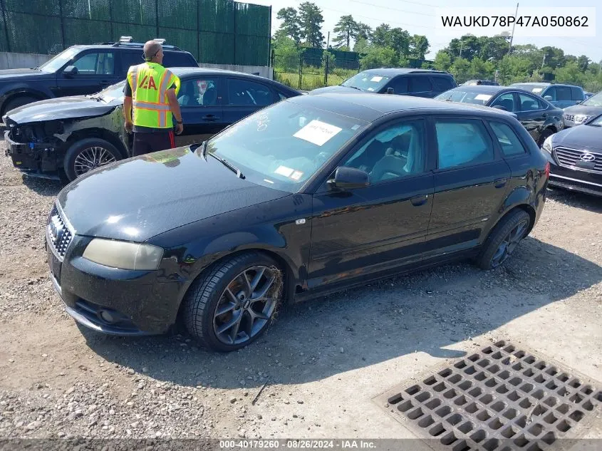 2007 Audi A3 3.2 VIN: WAUKD78P47A050862 Lot: 40179260