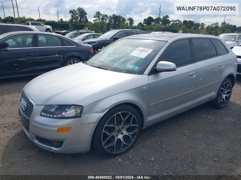 WAUNF78P07A072090 2007 Audi A3 2.0T