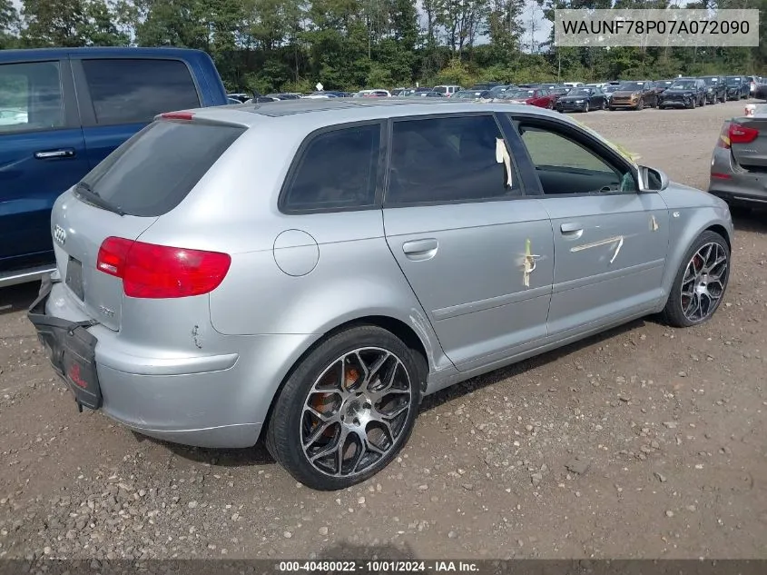 WAUNF78P07A072090 2007 Audi A3 2.0T