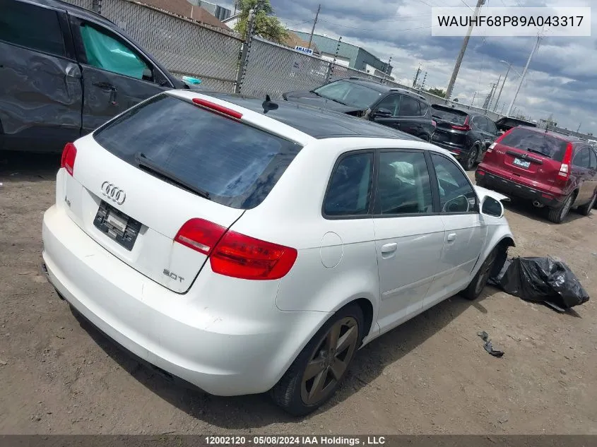 WAUHF68P89A043317 2009 Audi A3