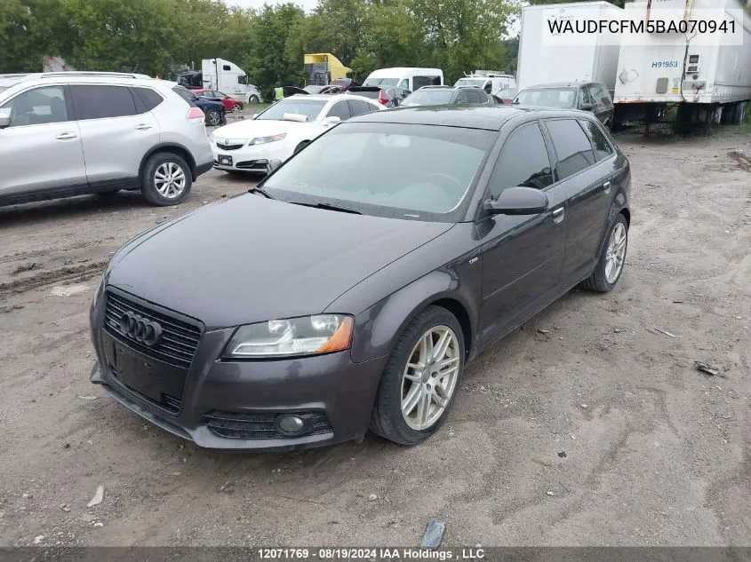 2011 Audi A3 VIN: WAUDFCFM5BA070941 Lot: 12071769