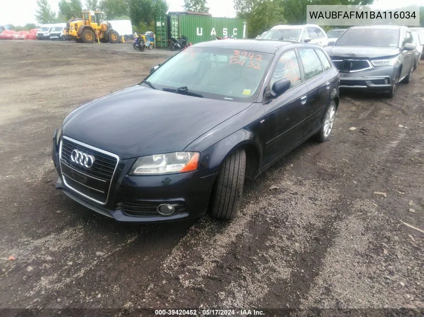 WAUBFAFM1BA116034 2011 Audi A3 2.0T Premium