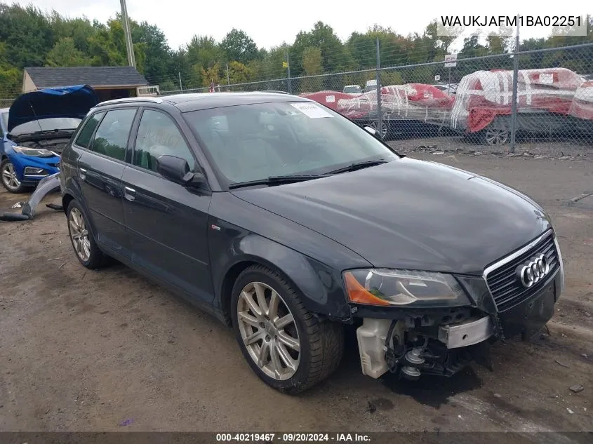 2011 Audi A3 2.0 Tdi Premium VIN: WAUKJAFM1BA02251 Lot: 40219467