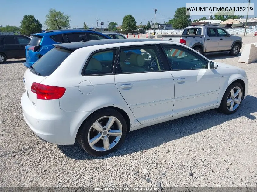 2012 Audi A3 2.0T Premium VIN: WAUMFAFM6CA135219 Lot: 39474271