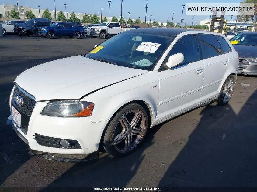 WAUKFAFM8CA002016 2012 Audi A3 2.0T Premium