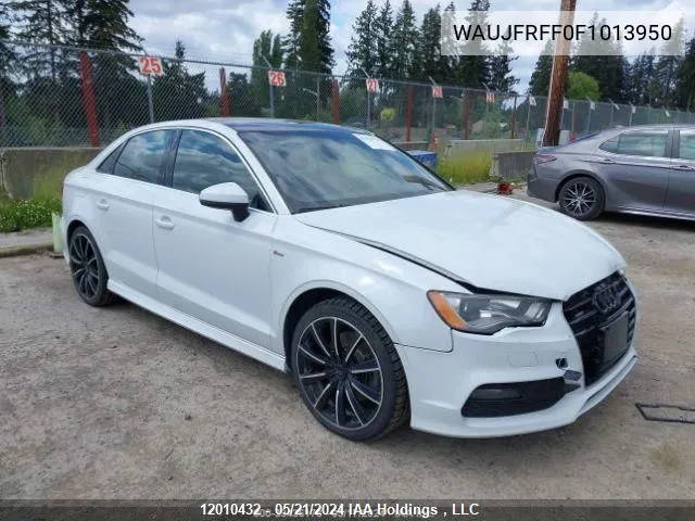 2015 Audi A3 VIN: WAUJFRFF0F1013950 Lot: 12010432