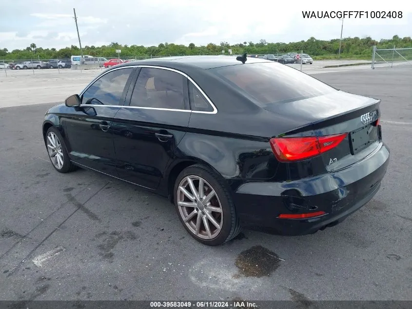 2015 Audi A3 1.8T Premium VIN: WAUACGFF7F1002408 Lot: 39583049