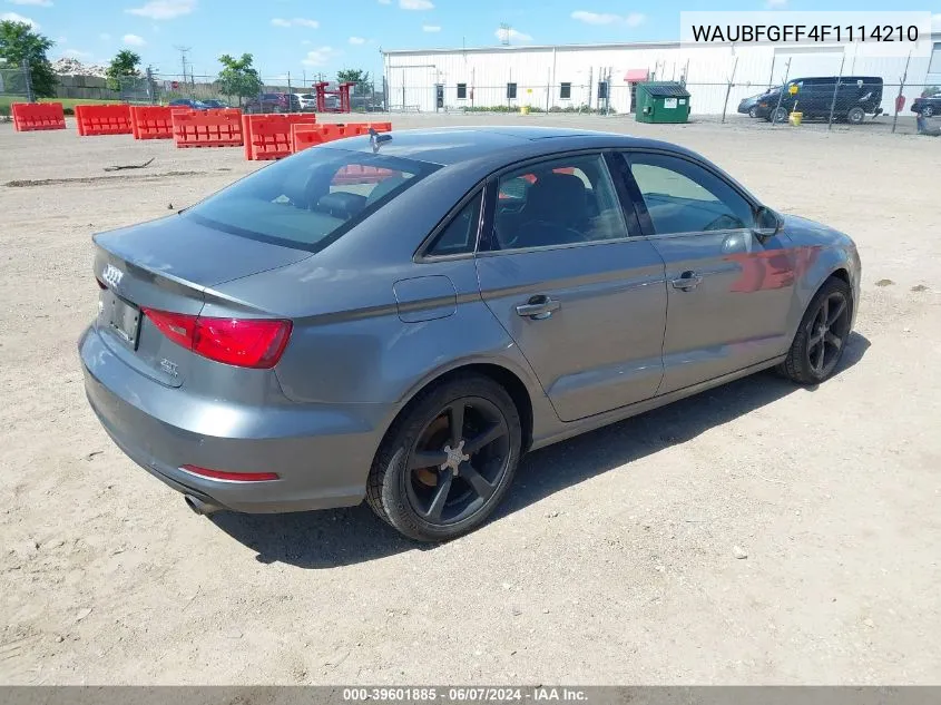 2015 Audi A3 2.0T Premium VIN: WAUBFGFF4F1114210 Lot: 39601885