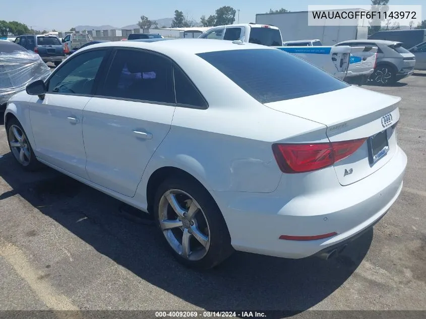 2015 Audi A3 1.8T Premium VIN: WAUACGFF6F1143972 Lot: 40092069