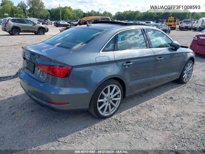 WAUACGFF3F1008593 2015 Audi A3 Premium