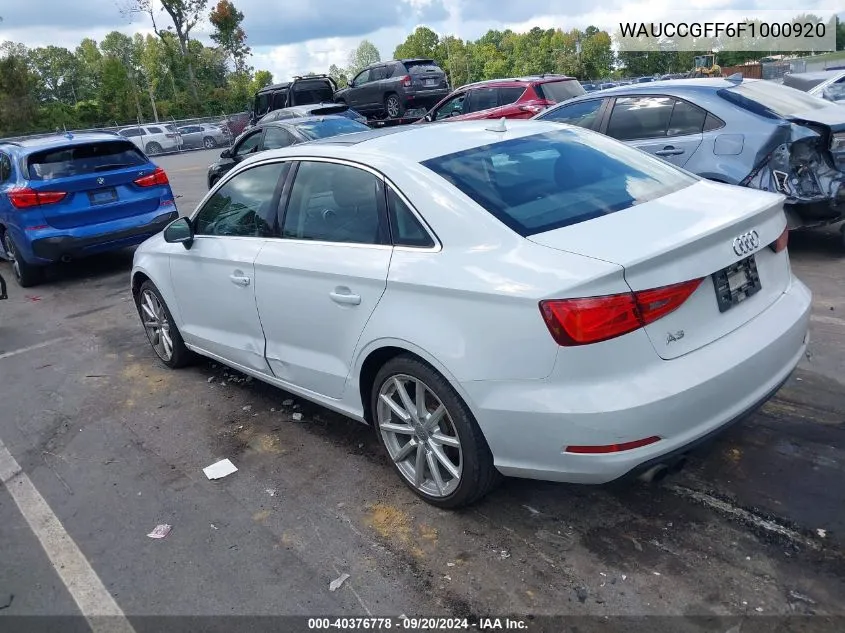 2015 Audi A3 1.8T Premium VIN: WAUCCGFF6F1000920 Lot: 40376778