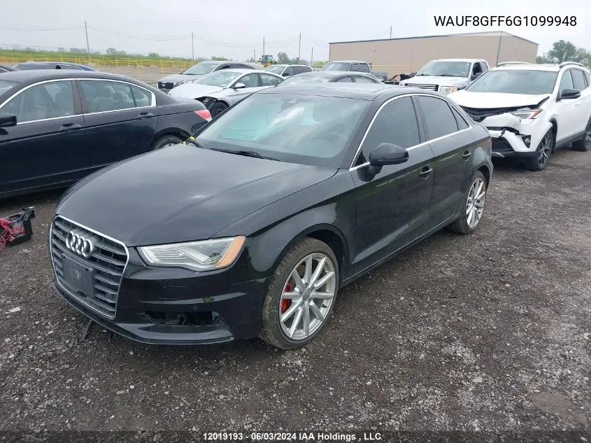 2016 Audi A3 VIN: WAUF8GFF6G1099948 Lot: 12019193