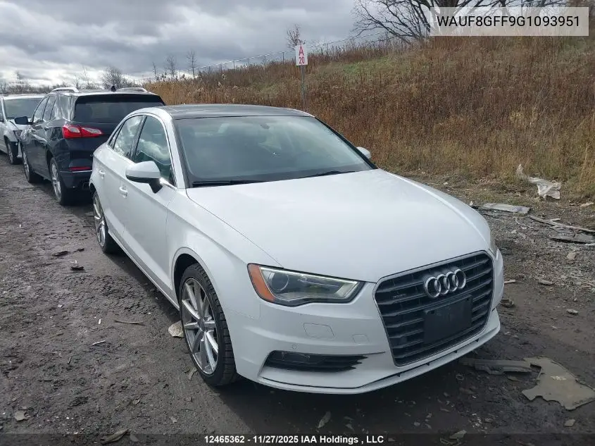 WAUF8GFF9G1093951 2016 Audi A3 2.0T Technik