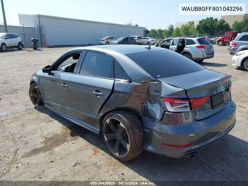 2016 Audi A3 2.0T Premium VIN: WAUB8GFF8G1043296 Lot: 39420925