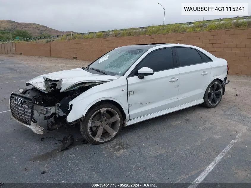 WAUB8GFF4G1115241 2016 Audi A3 Premium