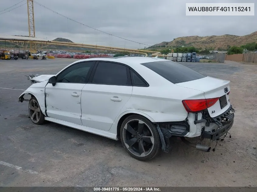 WAUB8GFF4G1115241 2016 Audi A3 Premium