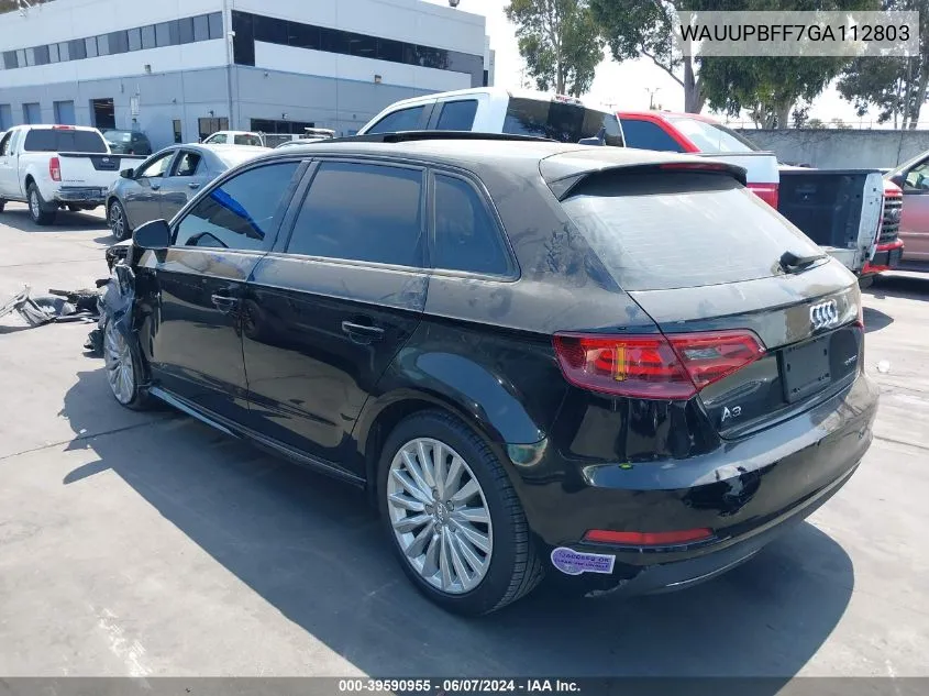 2016 Audi A3 E-Tron 1.4T Premium VIN: WAUUPBFF7GA112803 Lot: 39590955