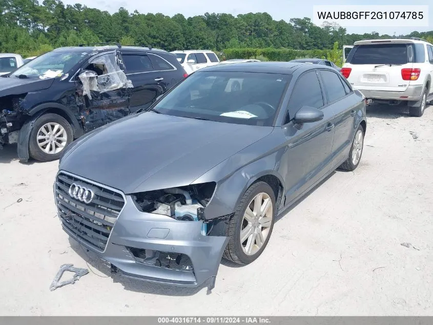 2016 Audi A3 2.0T Premium VIN: WAUB8GFF2G1074785 Lot: 40316714