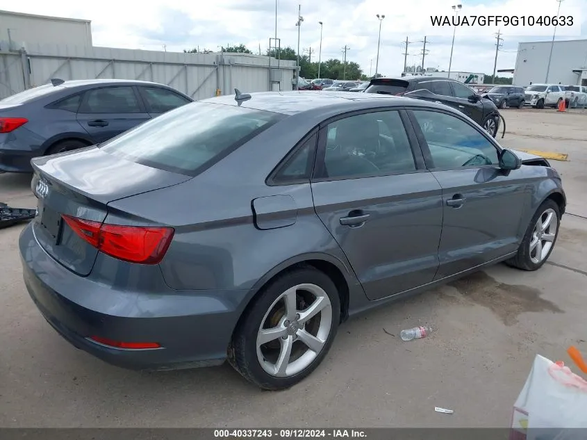 2016 Audi A3 1.8T Premium VIN: WAUA7GFF9G1040633 Lot: 40337243