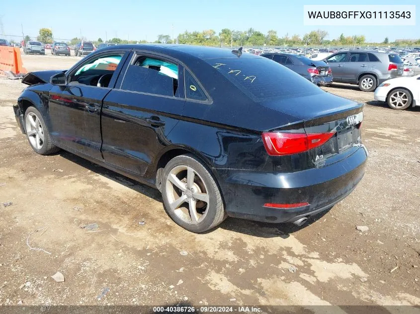 WAUB8GFFXG1113543 2016 Audi A3 2.0T Premium