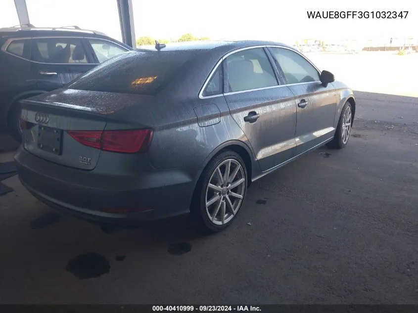 2016 Audi A3 Premium Plus VIN: WAUE8GFF3G1032347 Lot: 40410999