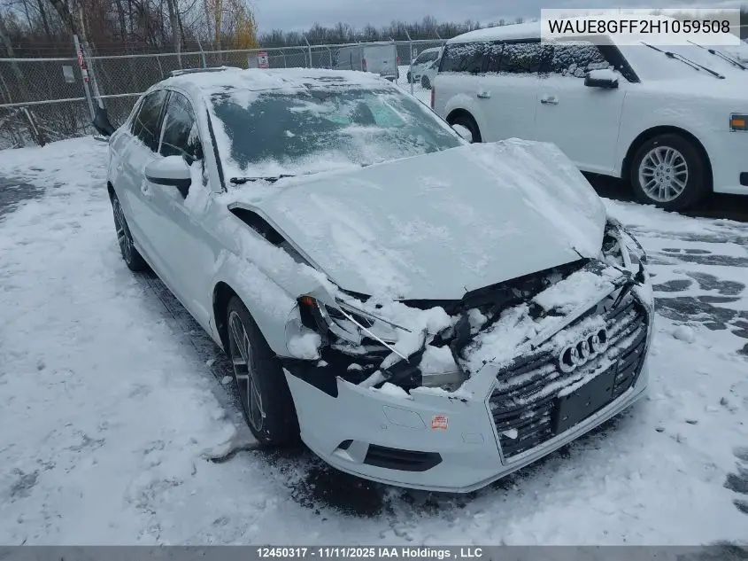 WAUE8GFF2H1059508 2017 Audi A3 Progressiv