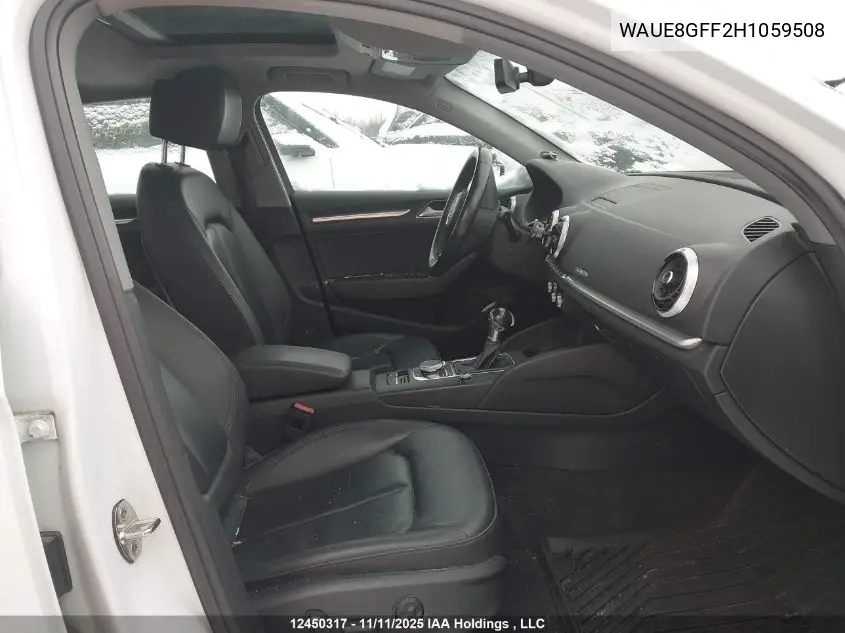 WAUE8GFF2H1059508 2017 Audi A3 Progressiv