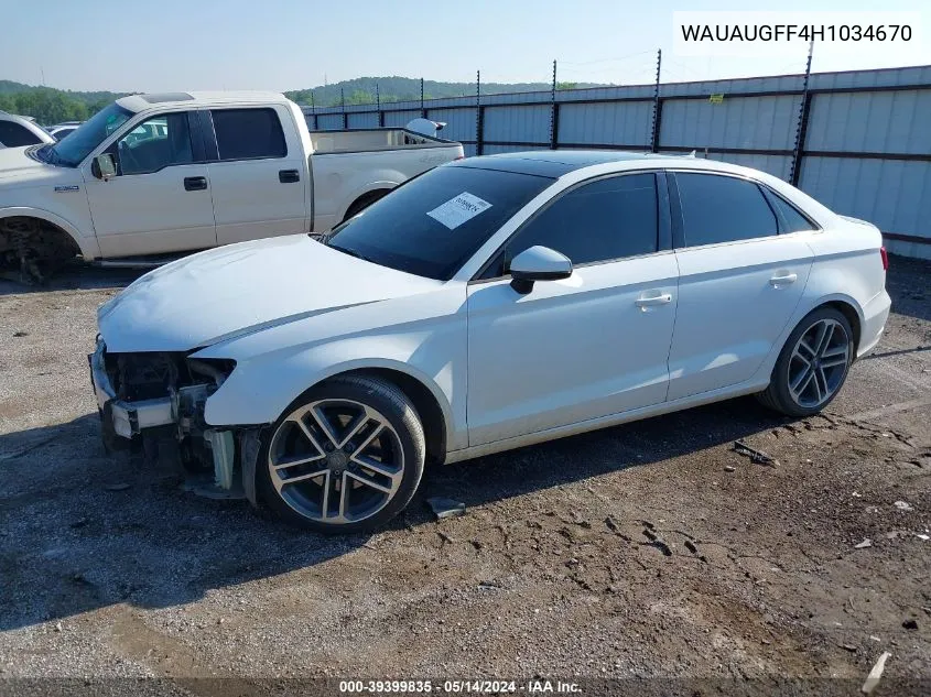 WAUAUGFF4H1034670 2017 Audi A3 2.0T Premium