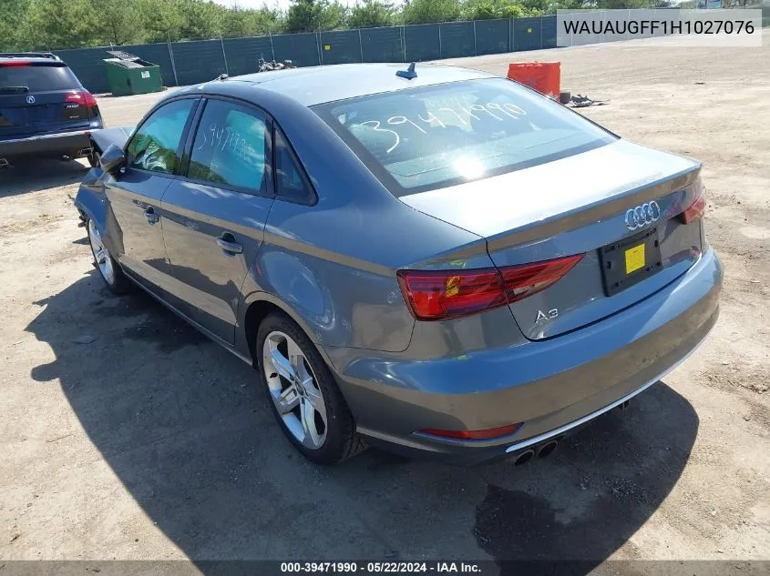 2017 Audi A3 2.0T Premium VIN: WAUAUGFF1H1027076 Lot: 39471990