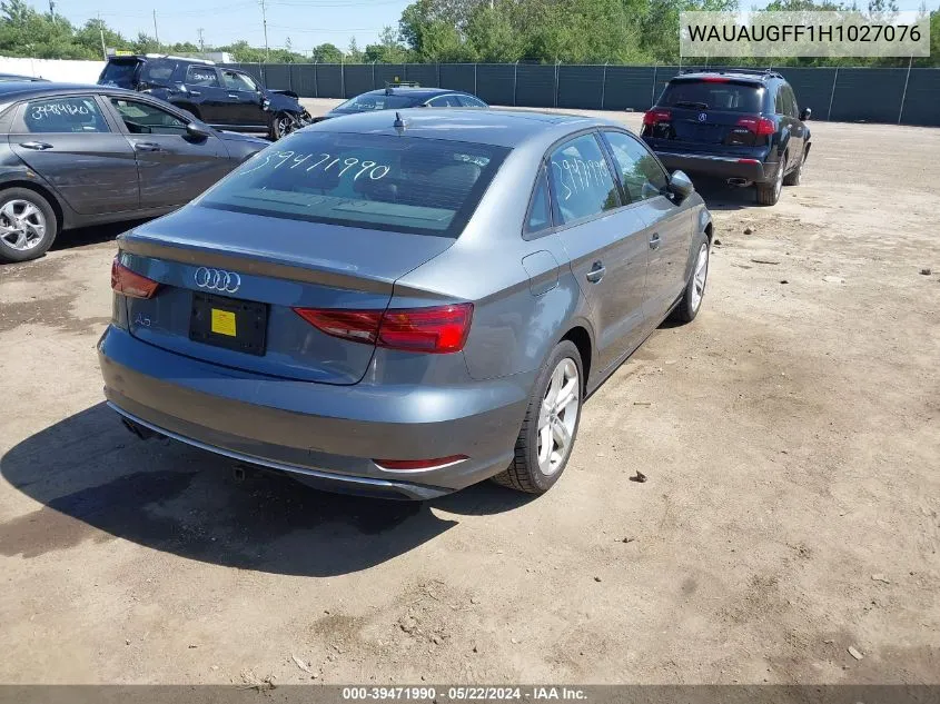 2017 Audi A3 2.0T Premium VIN: WAUAUGFF1H1027076 Lot: 39471990