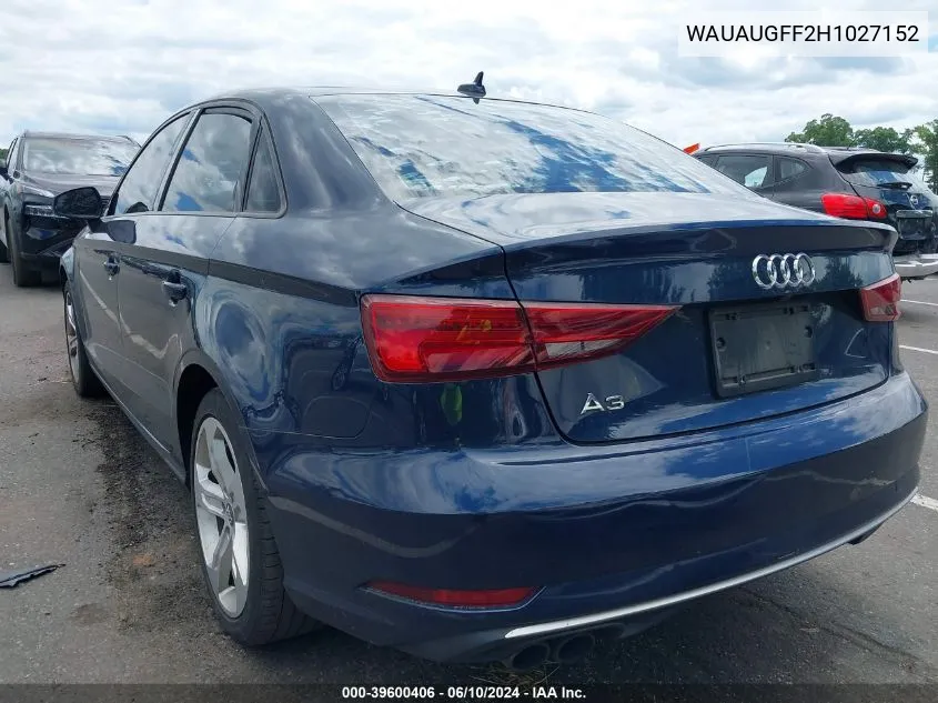 WAUAUGFF2H1027152 2017 Audi A3 2.0T Premium