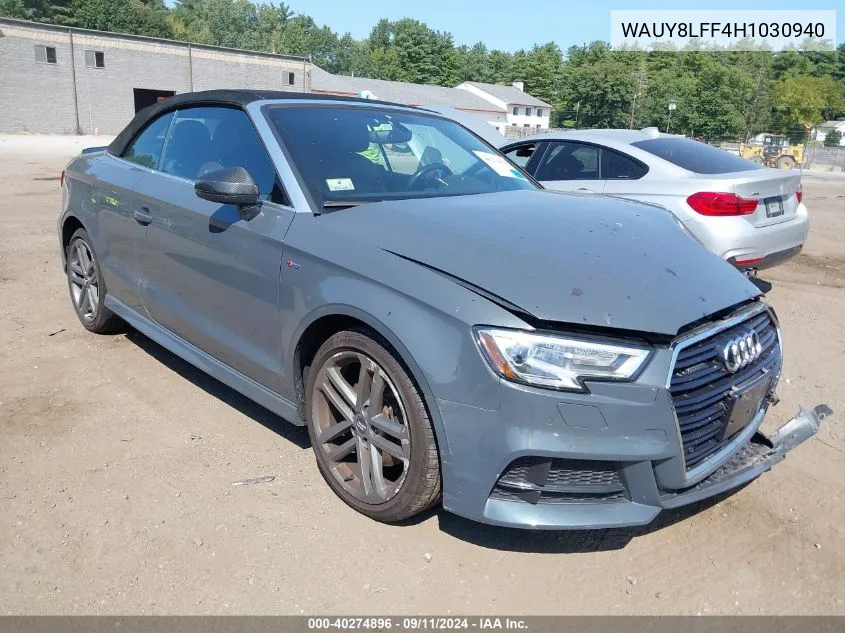 2017 Audi A3 2.0T Premium VIN: WAUY8LFF4H1030940 Lot: 40274896