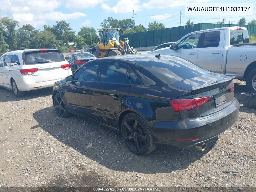 2017 Audi A3 2.0T Premium VIN: WAUAUGFF4H1032174 Lot: 40276253