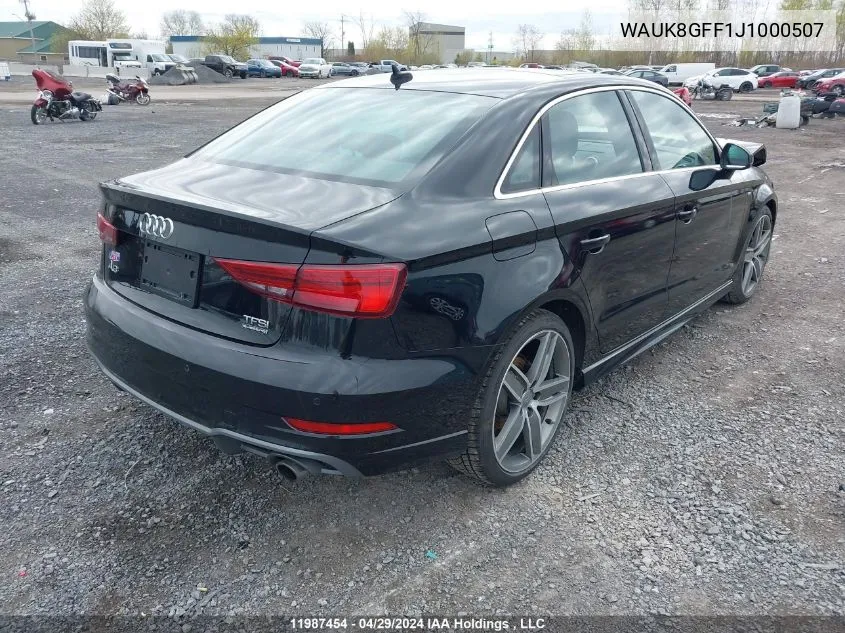 2018 Audi A3 Sedan VIN: WAUK8GFF1J1000507 Lot: 11987454