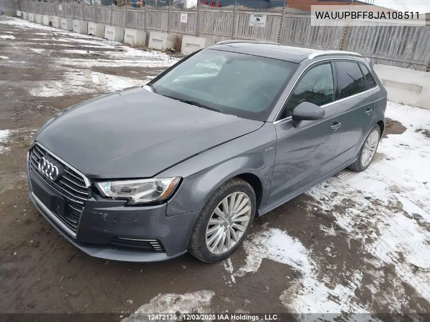WAUUPBFF8JA108511 2018 Audi A3 E-Tron