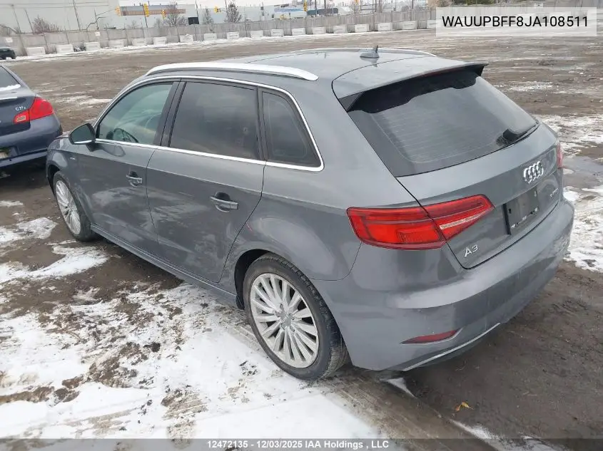 WAUUPBFF8JA108511 2018 Audi A3 E-Tron
