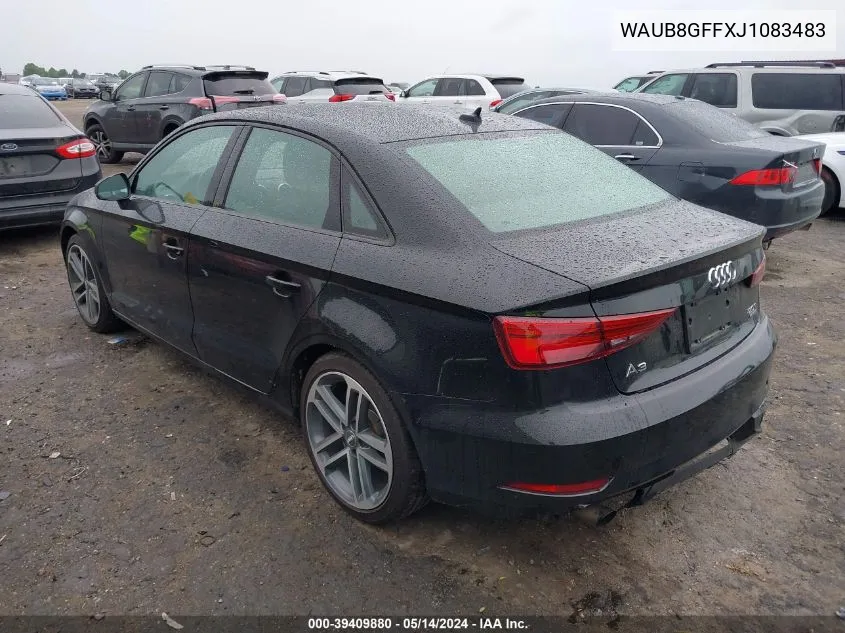 WAUB8GFFXJ1083483 2018 Audi A3 2.0T Premium/2.0T Tech Premium