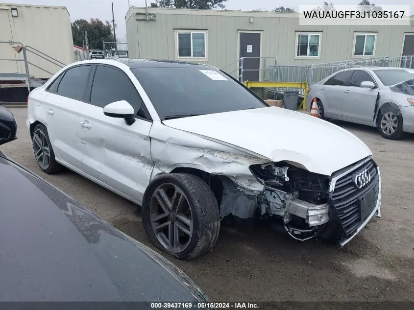 2018 Audi A3 2.0T Premium/2.0T Tech Premium VIN: WAUAUGFF3J1035167 Lot: 39437169