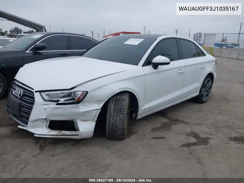 WAUAUGFF3J1035167 2018 Audi A3 2.0T Premium/2.0T Tech Premium