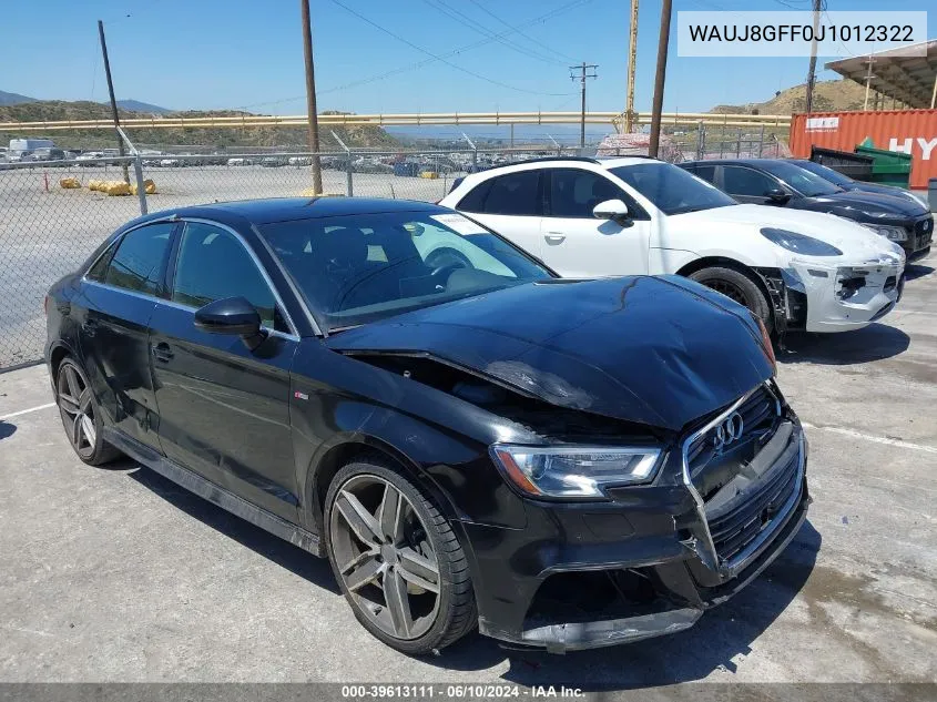 2018 Audi A3 2.0T Premium/2.0T Tech Premium VIN: WAUJ8GFF0J1012322 Lot: 39613111