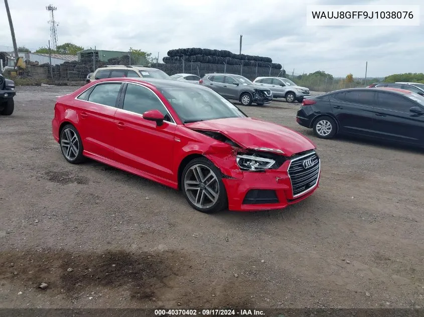 WAUJ8GFF9J1038076 2018 Audi A3 2.0T Premium/2.0T Tech Premium