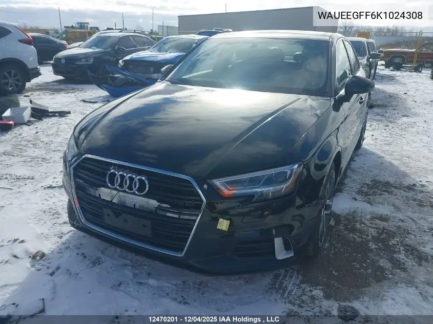 WAUEEGFF6K1024308 2019 Audi A3 45 Progressiv
