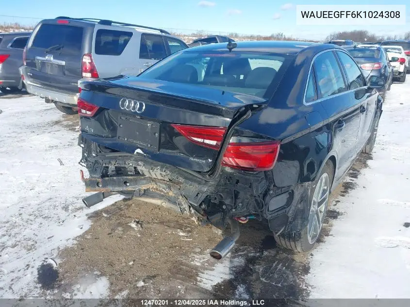 WAUEEGFF6K1024308 2019 Audi A3 45 Progressiv