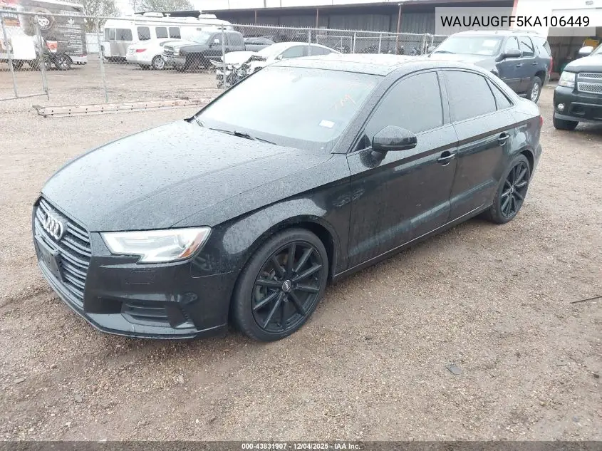 WAUAUGFF5KA106449 2019 Audi A3 40 Titanium Premium
