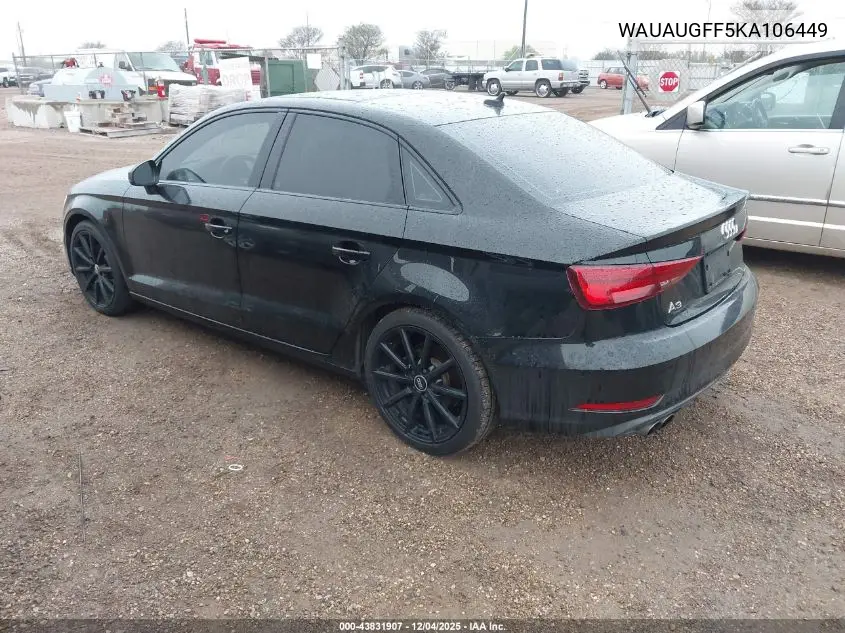 WAUAUGFF5KA106449 2019 Audi A3 40 Titanium Premium