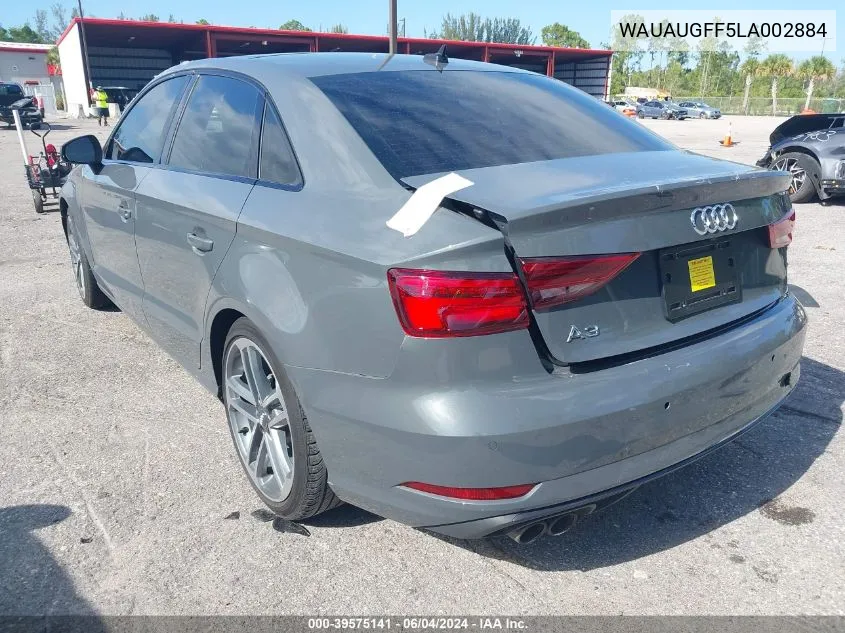 2020 Audi A3 Premium 40 Tfsi Front-Wheel Drive S Tronic VIN: WAUAUGFF5LA002884 Lot: 39575141